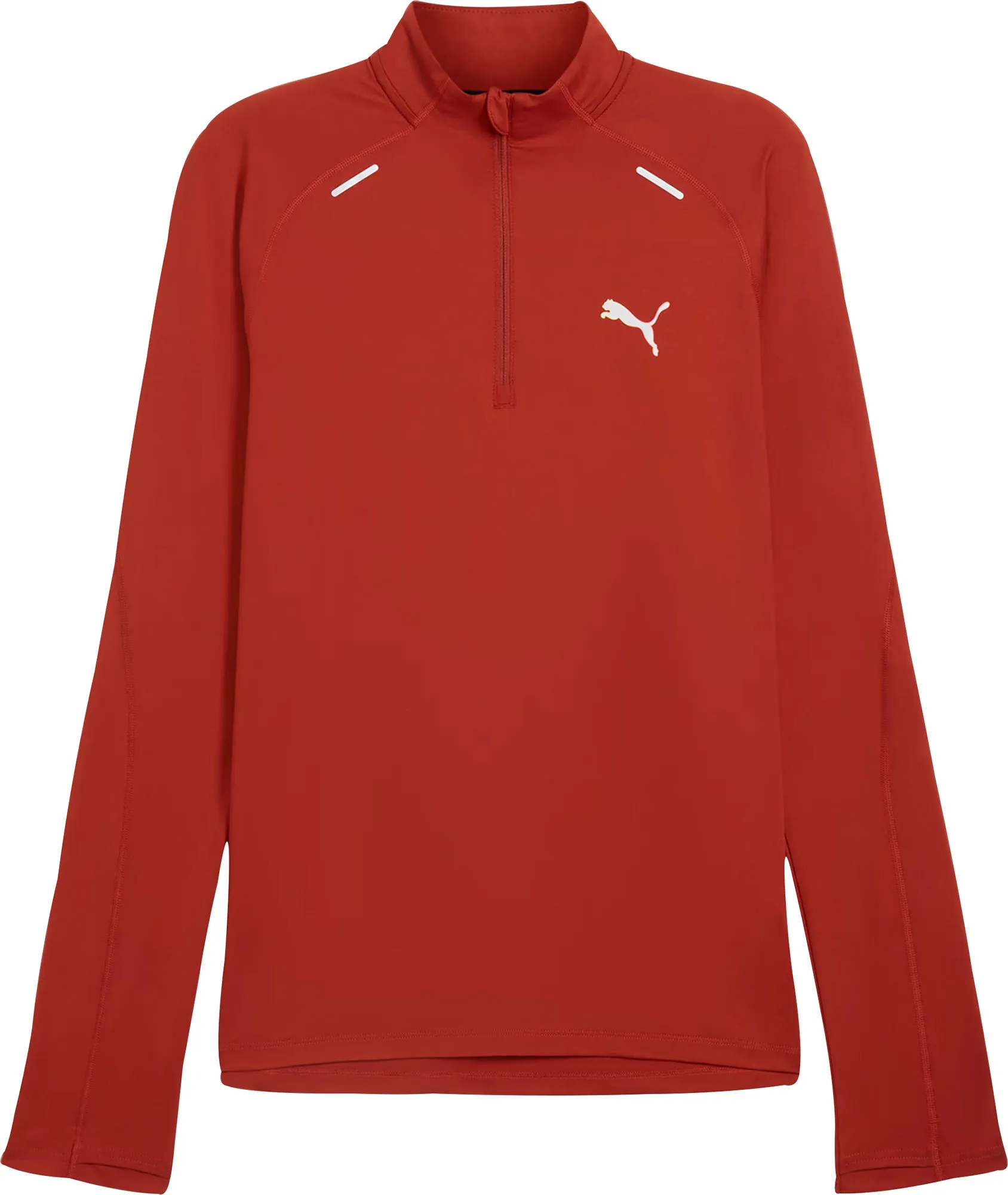 Puma Run Cloudspun Half Zip Long Sleeve Mens Running Top - Red Casual Chic Look