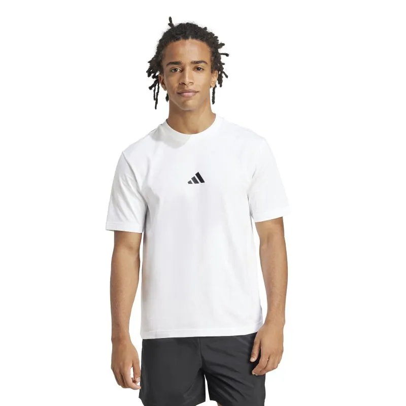 Adidas Mens Essentials Single Jersey Small Logo Tee Double Stitched Seams