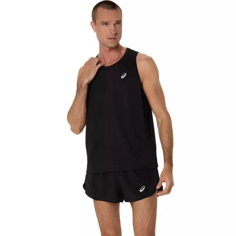 ASICS Mens Silver Running Singlet Breathable knit Pre Shrunk Cotton