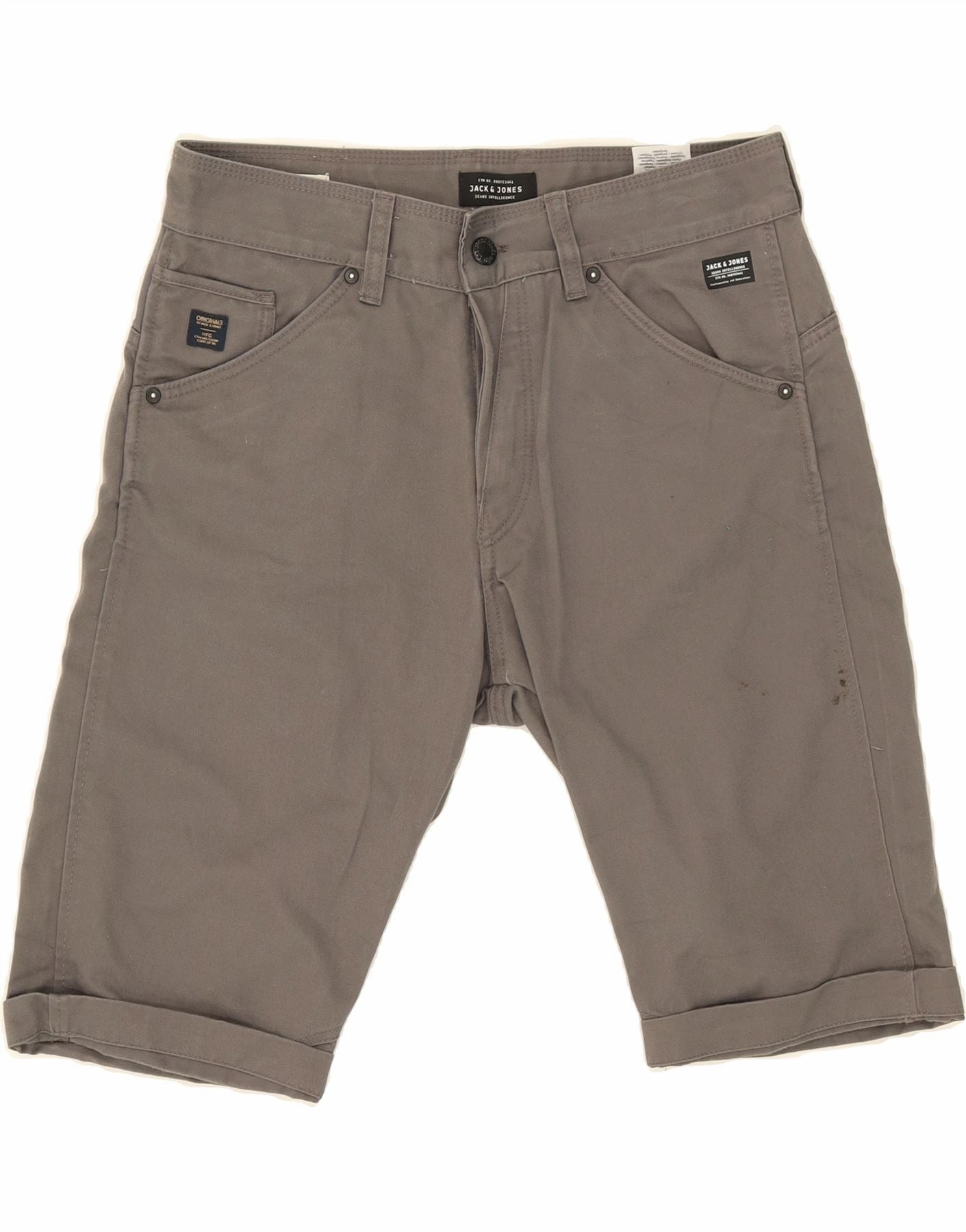 Cozy Fit JACK & JONES Mens Denim Shorts Medium W32 Grey Cotton