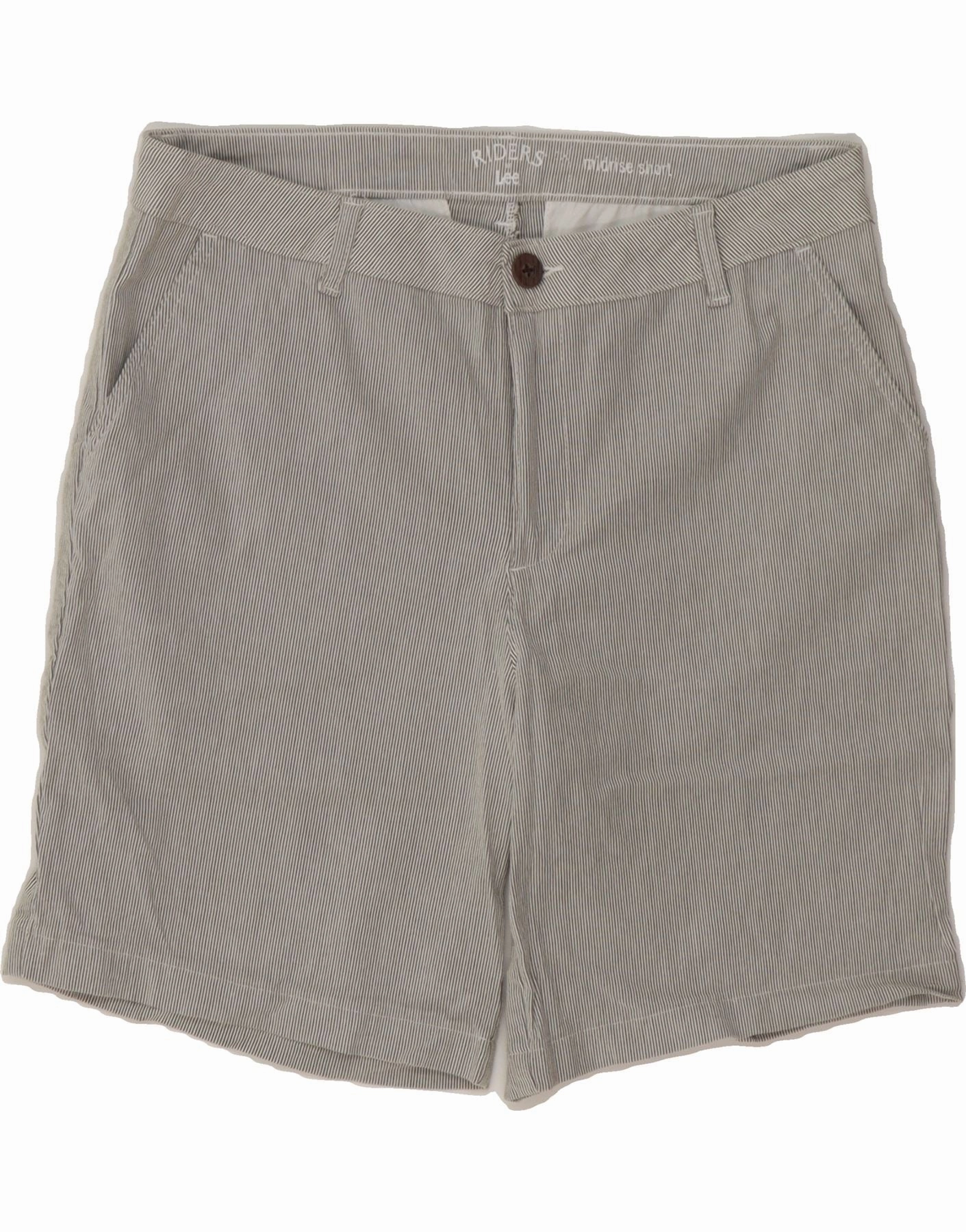 UPFProtection LEE Mens Riders Mid Rise Chino Shorts US 14 XL W34  Grey Striped Cotton