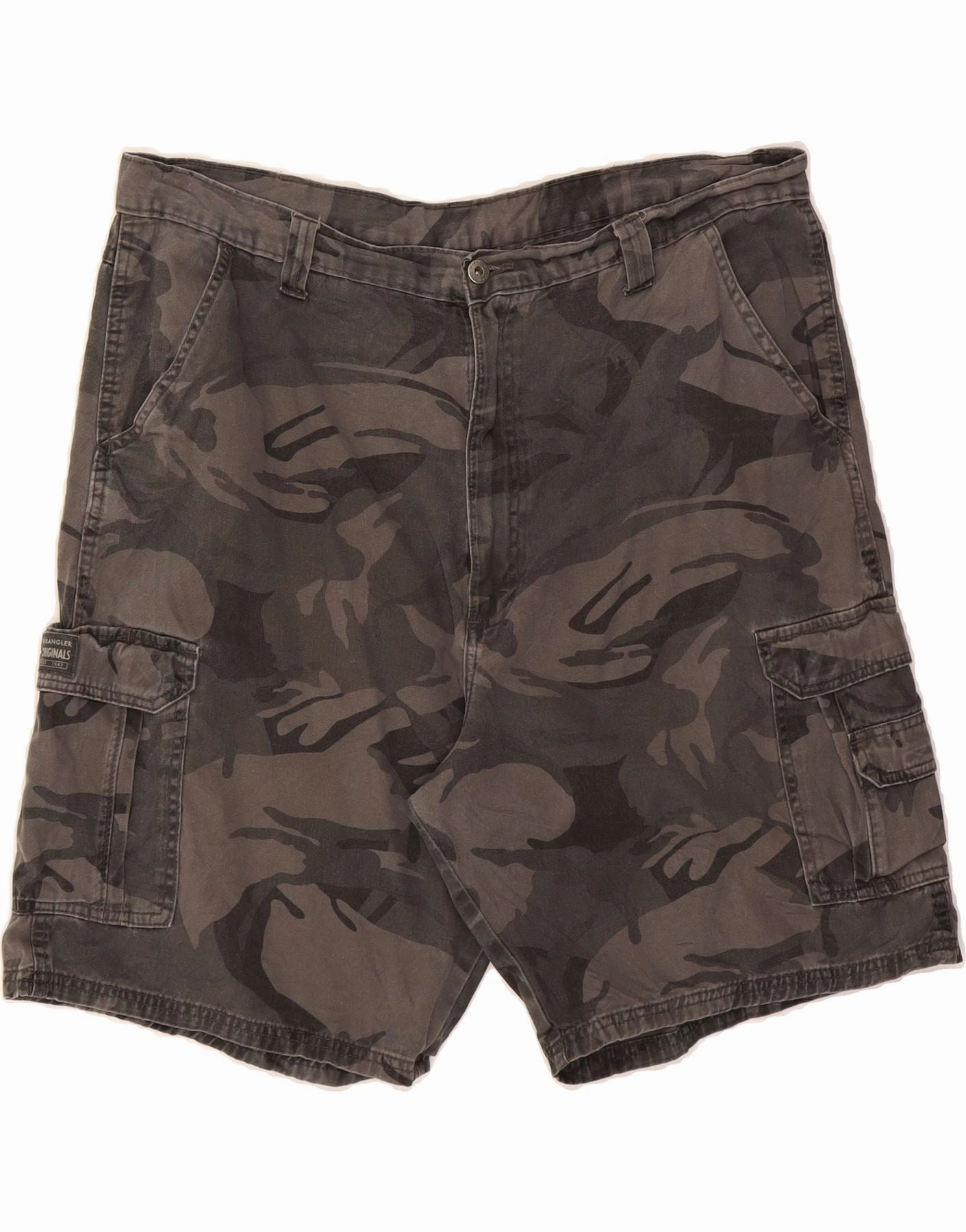 VINTAGE Mens Cargo Shorts W40 XL  Grey Camouflage Cotton hypoallergenic material