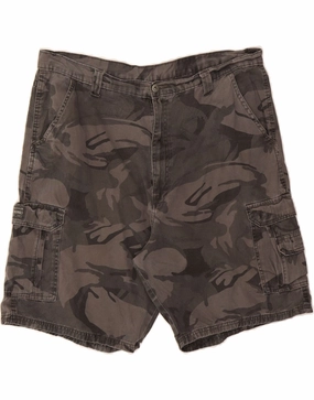VINTAGE Mens Cargo Shorts W40 XL  Grey Camouflage Cotton hypoallergenic material