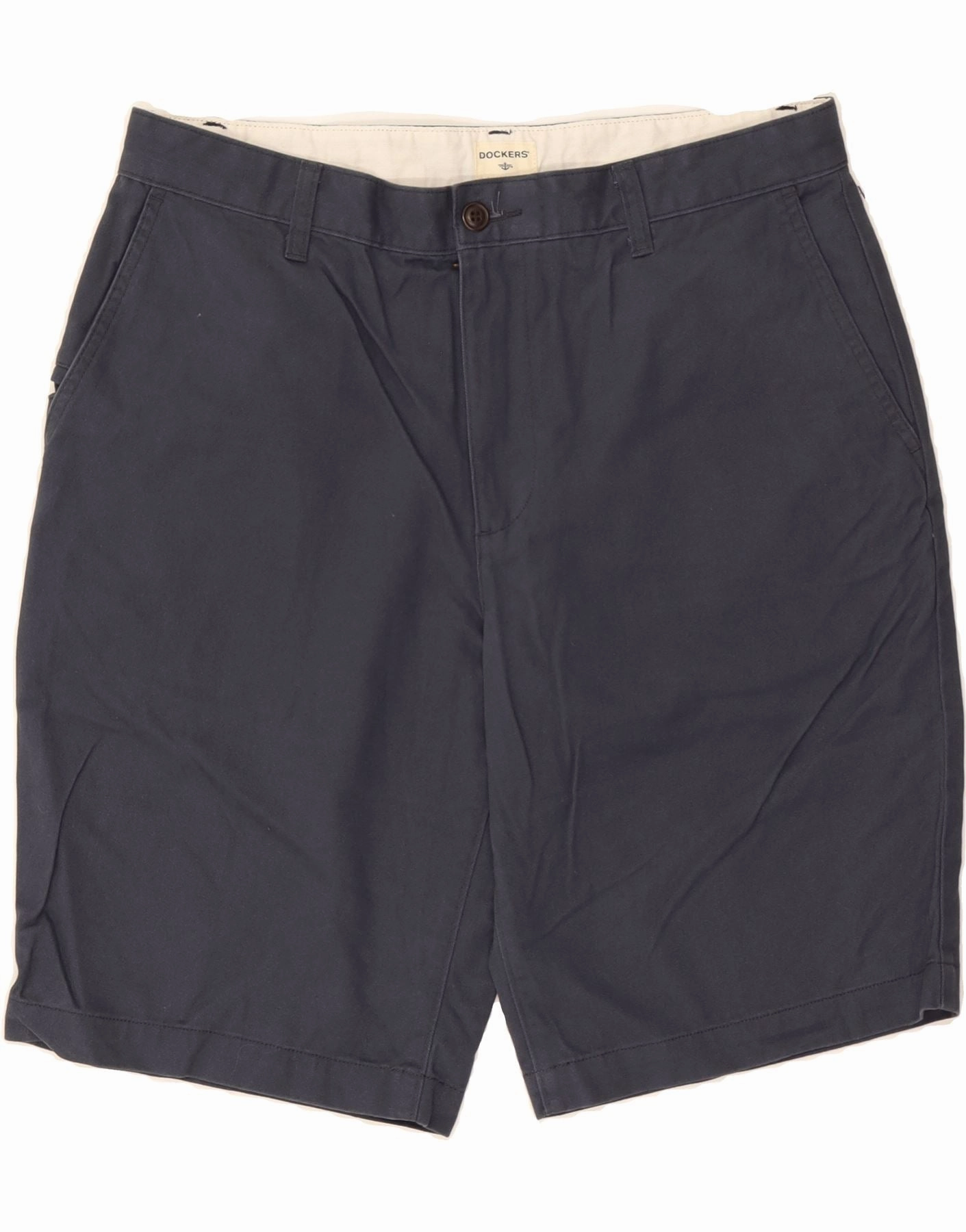 DOCKERS Mens Chino Shorts W33 Medium  Navy Blue Cotton fitness enthusiasts Pre Shrunk Cotton Blend