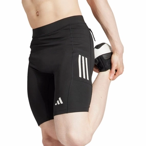 adidas Own The Run Mens Short Running Tights - Black Patchwork Design