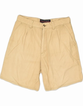 Secure Zipper Closure VINTAGE Mens Casual Shorts IT 46 Small W28  Beige Cotton