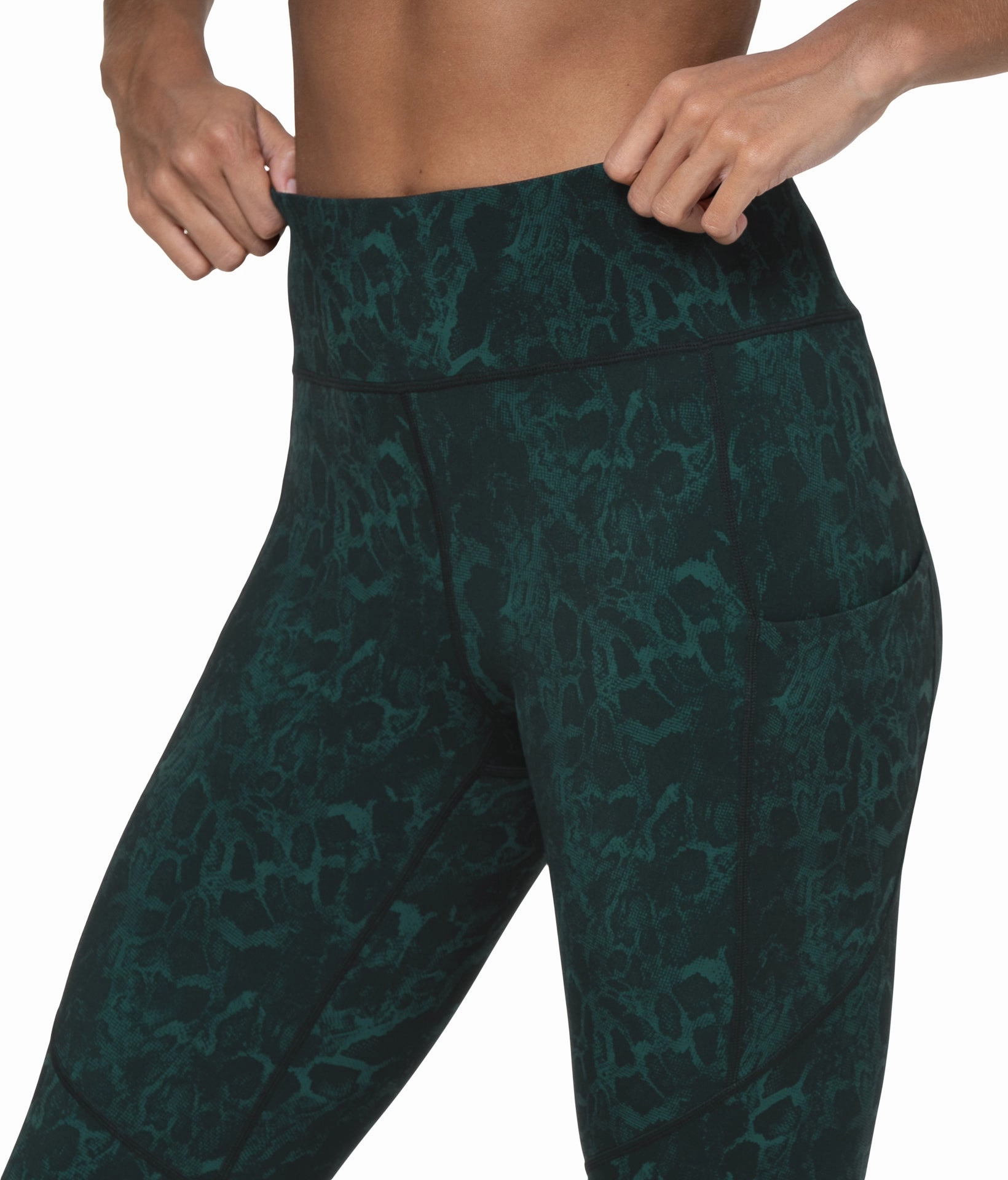 Ronhill Tech Womens 7/8 Running Tights - Green For Adults City Walk Rib Knit Comfort Seeker