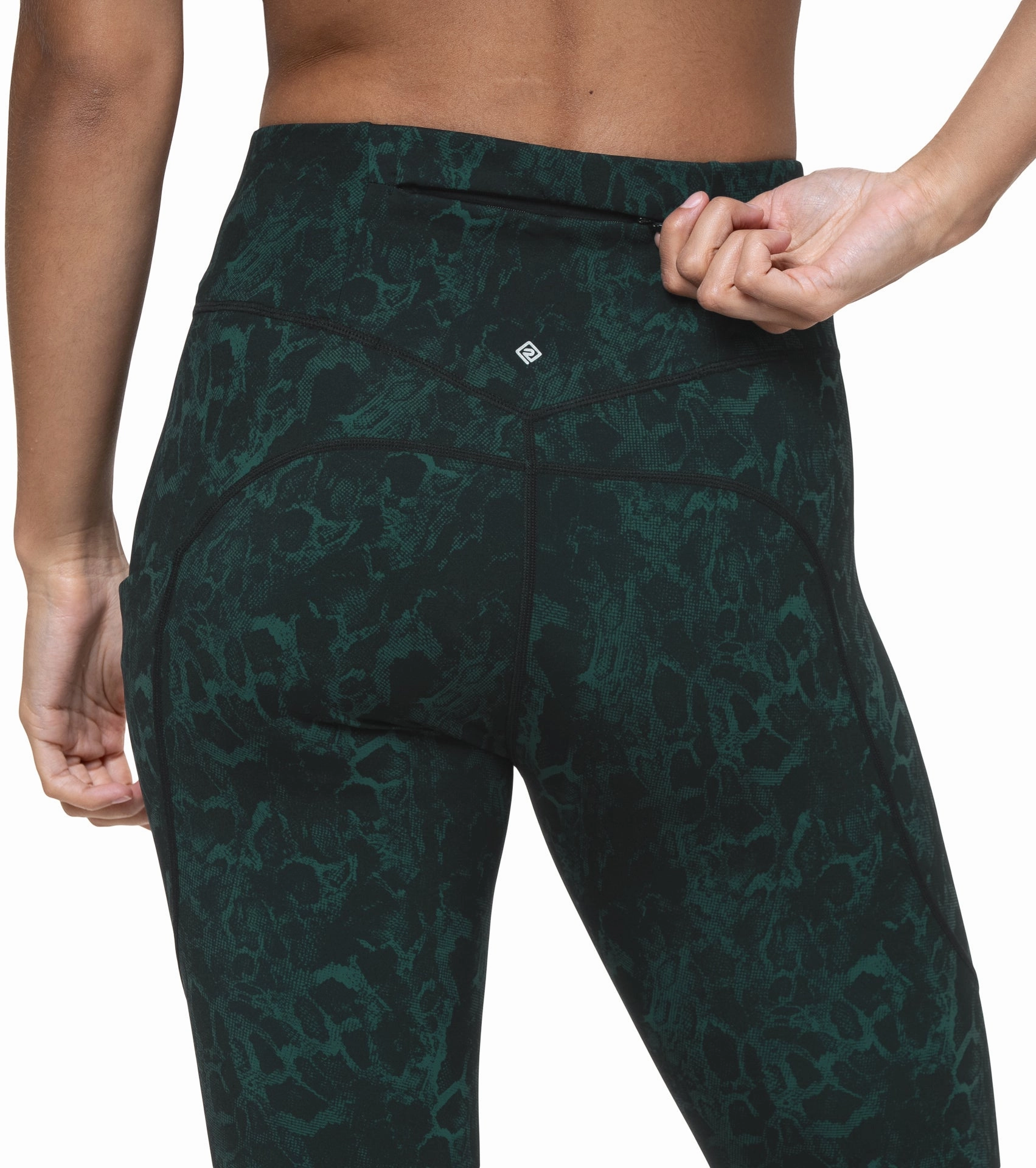 Ronhill Tech Womens 7/8 Running Tights - Green Durable Abrasion Resistant Fabric Contoured Fit