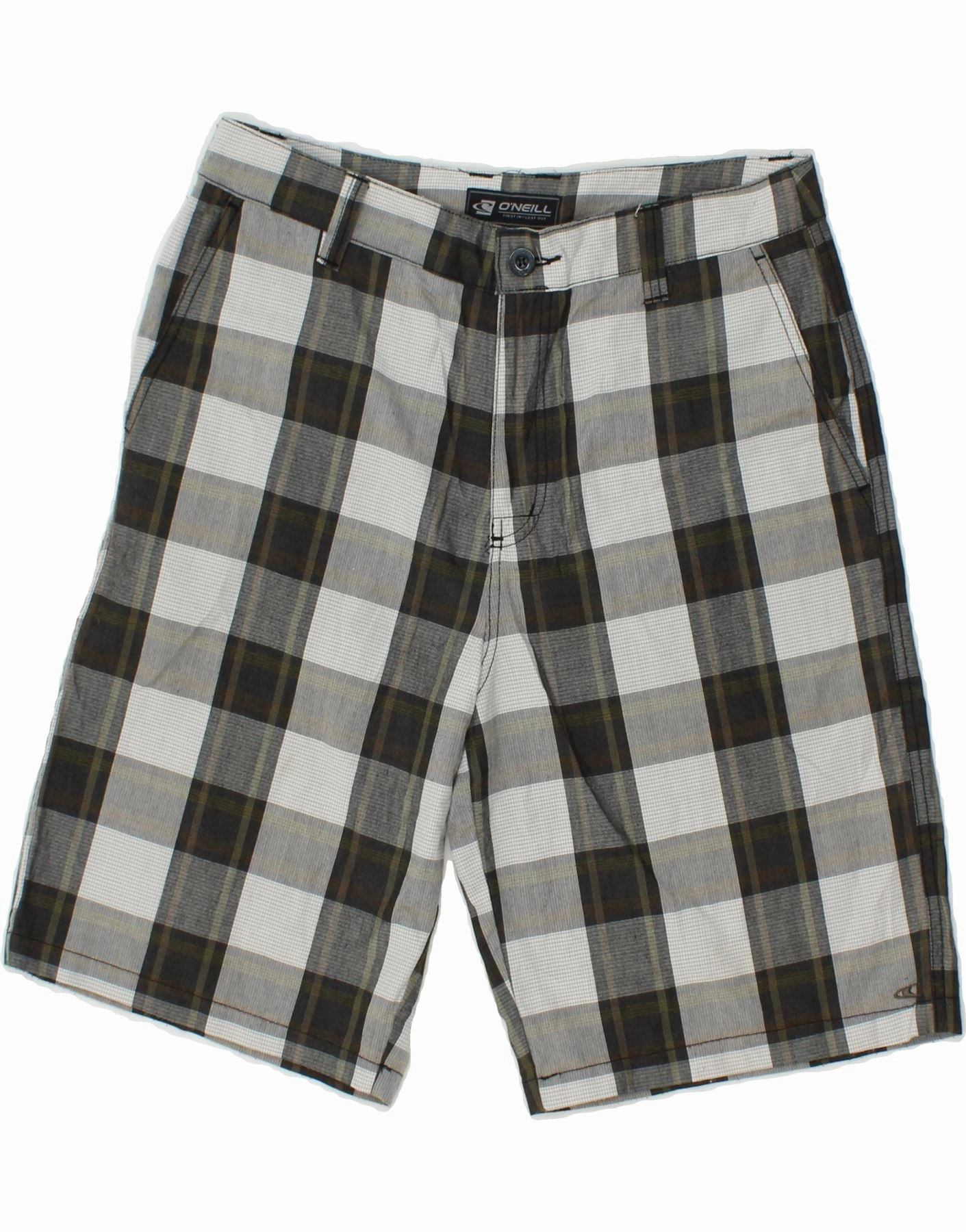Dynamic Flex Zones StretchWaistband O'NEILL Mens Chino Shorts W32 Medium Grey Check Polyester