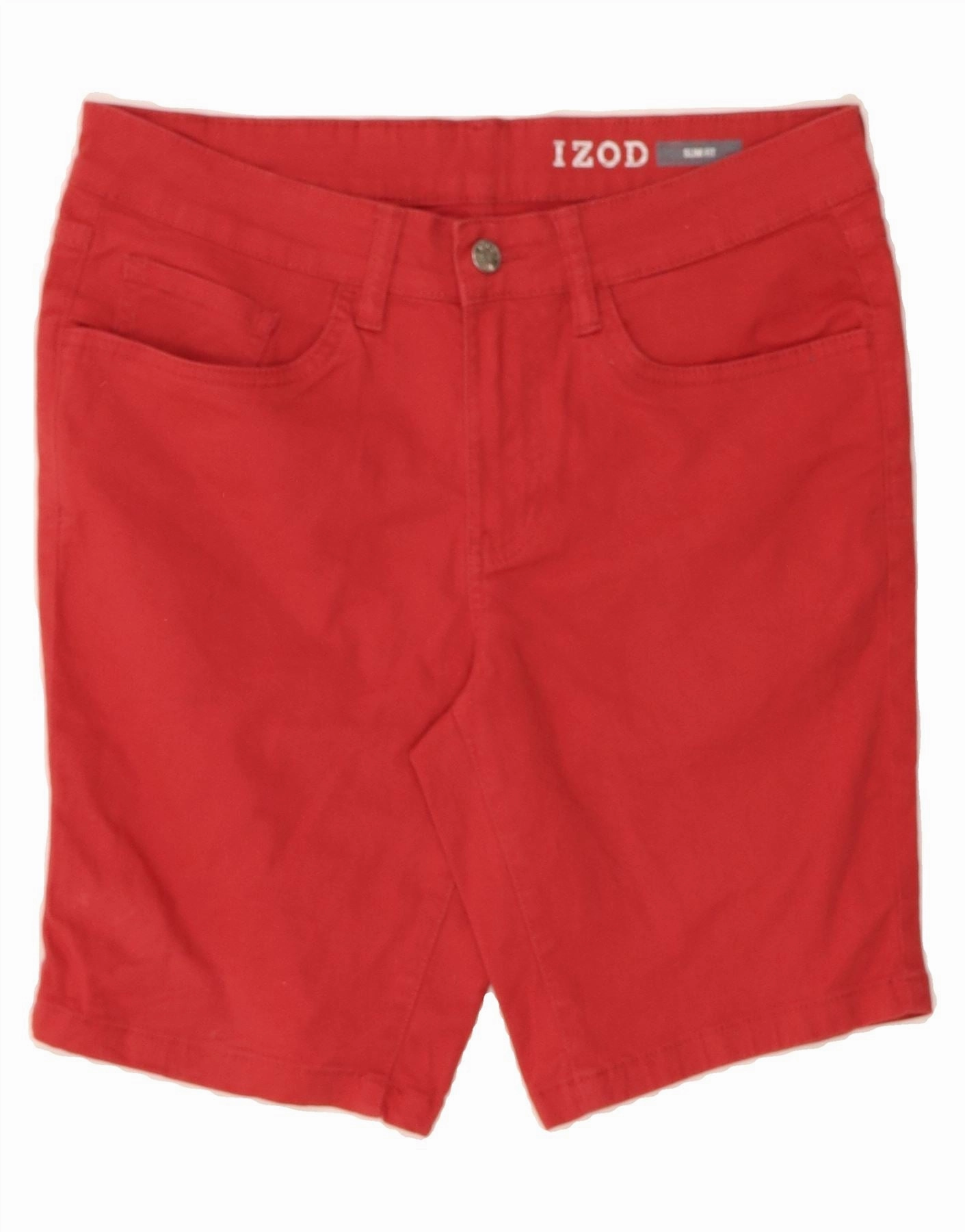 Festival wear IZOD Mens Slim Fit Casual Shorts W30 Medium  Red Cotton