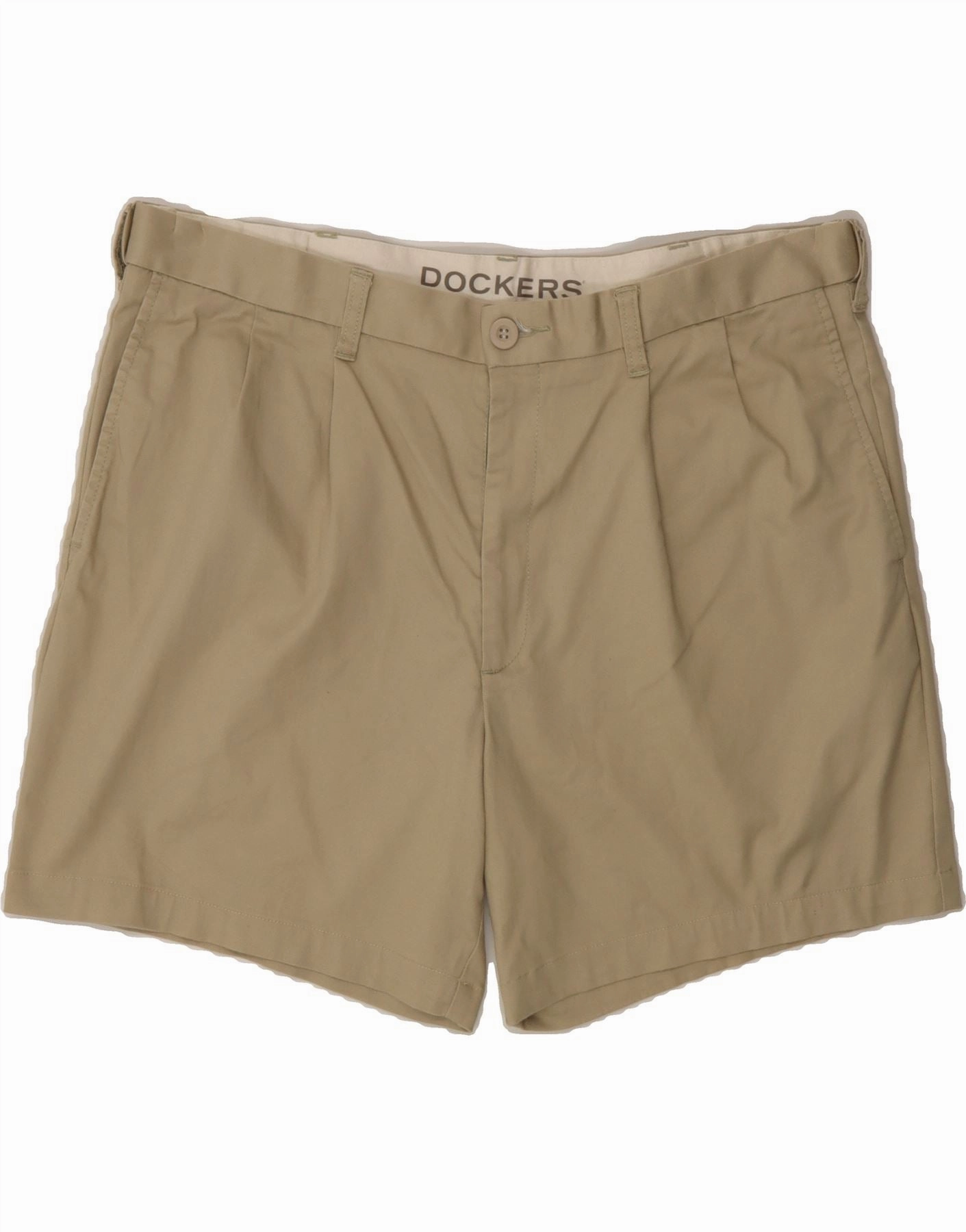 Soft Finish DOCKERS Mens Pegged Chino Shorts W38 XL Beige Cotton