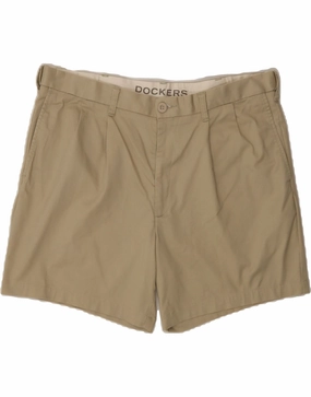 Soft Finish DOCKERS Mens Pegged Chino Shorts W38 XL Beige Cotton