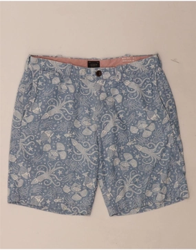 RecycledPolyester J. CREW Mens Abstract Pattern Chino Shorts W31 Medium Blue Cotton