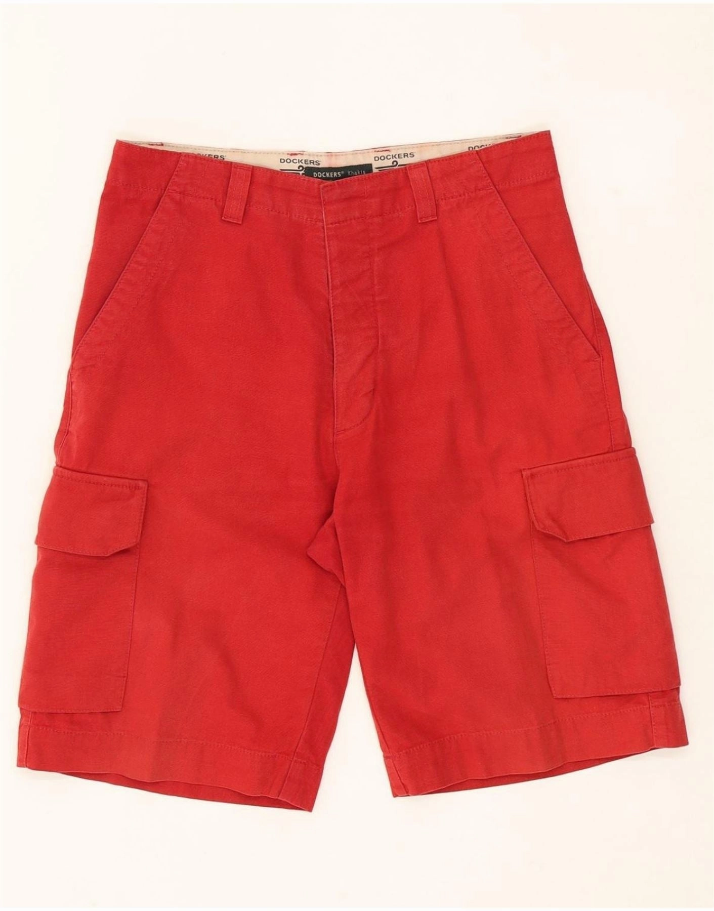 DOCKERS Mens Khakis Cargo Shorts W32 Medium Red Cotton Gentle On Skin
