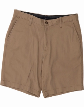 NAUTICA Mens Chino Shorts W34 Large  Khaki Cotton Quick Adjust Toggles Active Performance