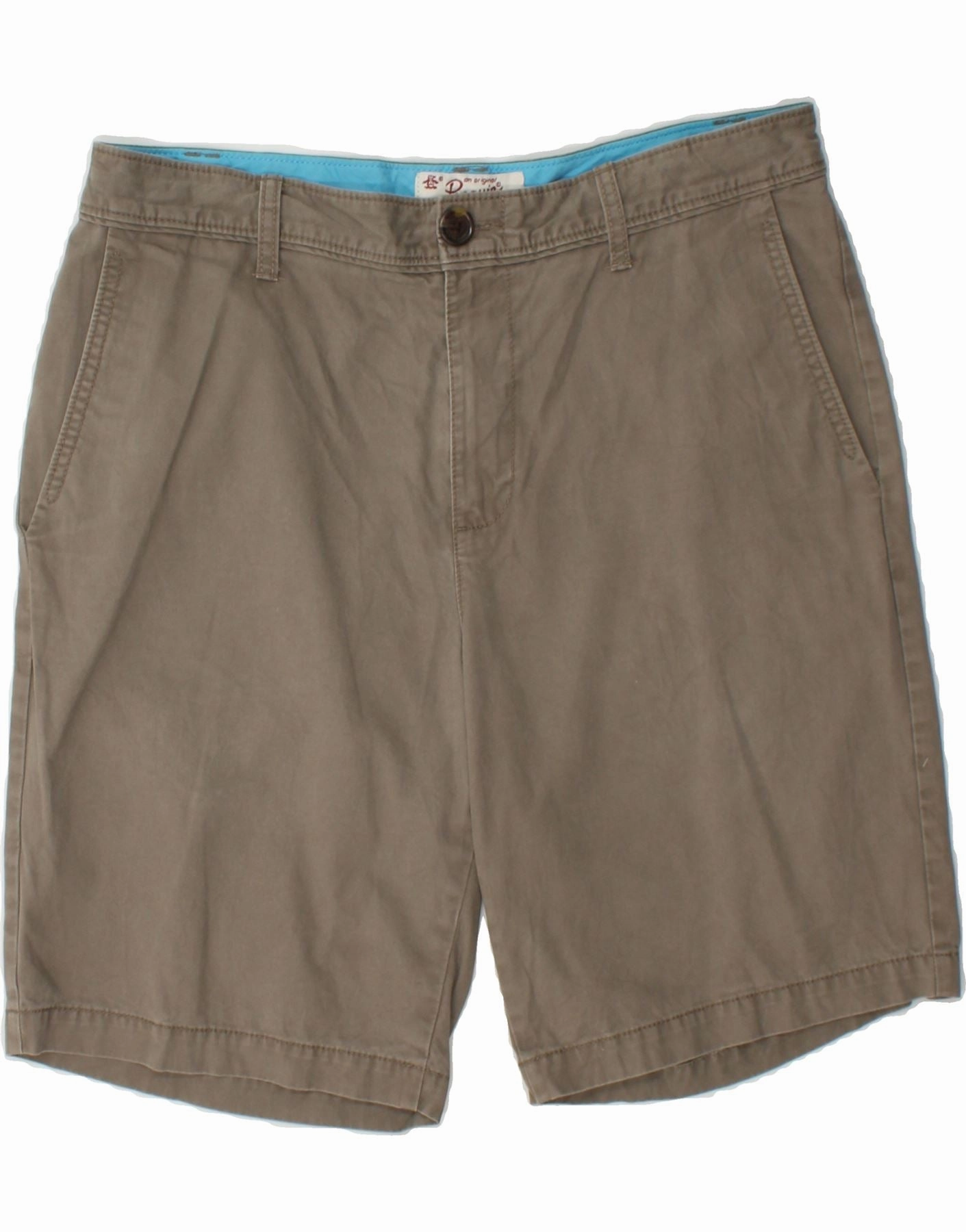 PENGUIN Mens Chino Shorts W33 Medium Grey Cotton Breezy Stretch Casual Fit Design
