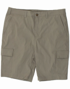 Easy Care Fabric EDDIE BAUER Mens Cargo Shorts W36 Large  Grey Nylon