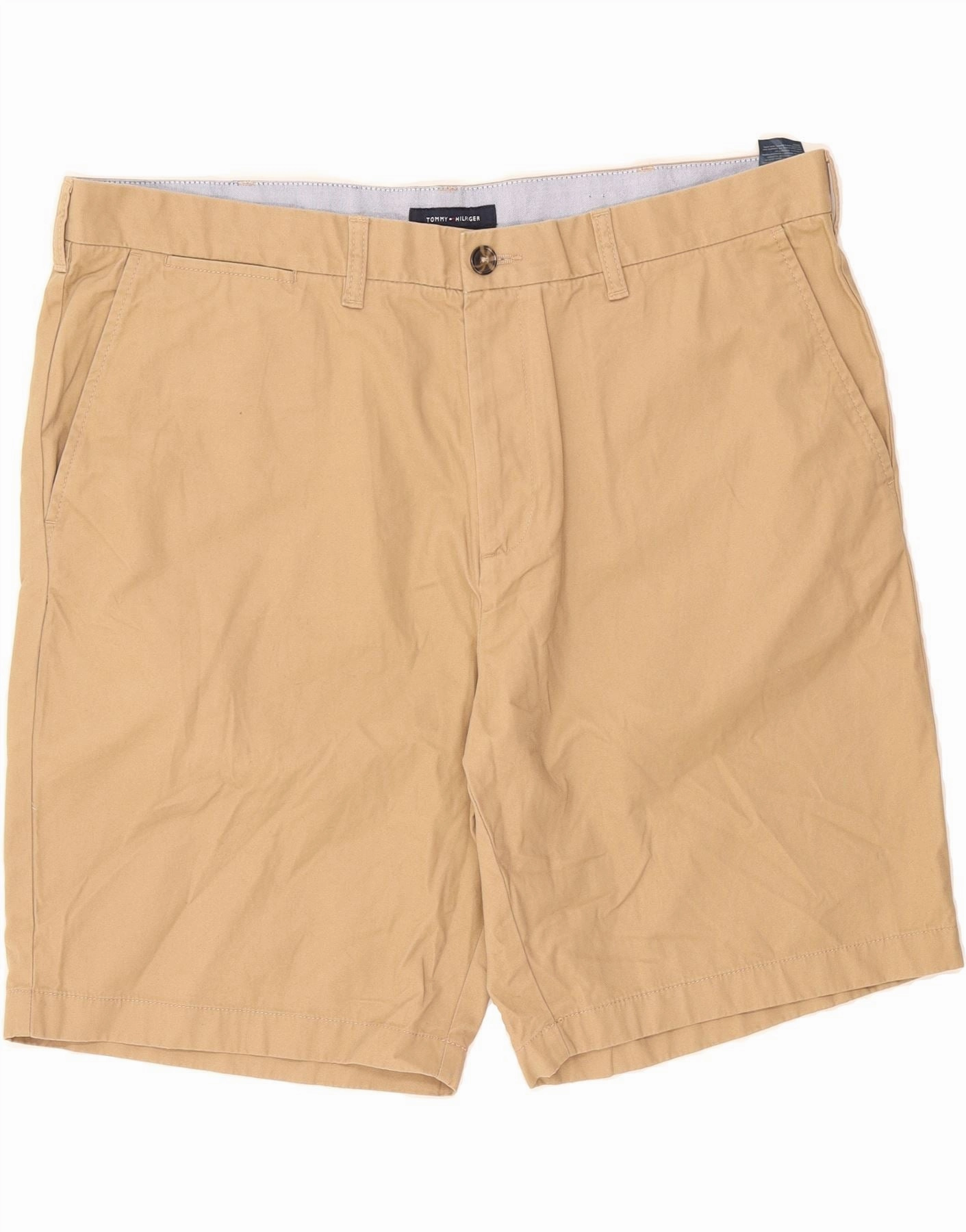 Soft Elastic TOMMY HILFIGER Mens Chino Shorts W40 XL Beige Cotton