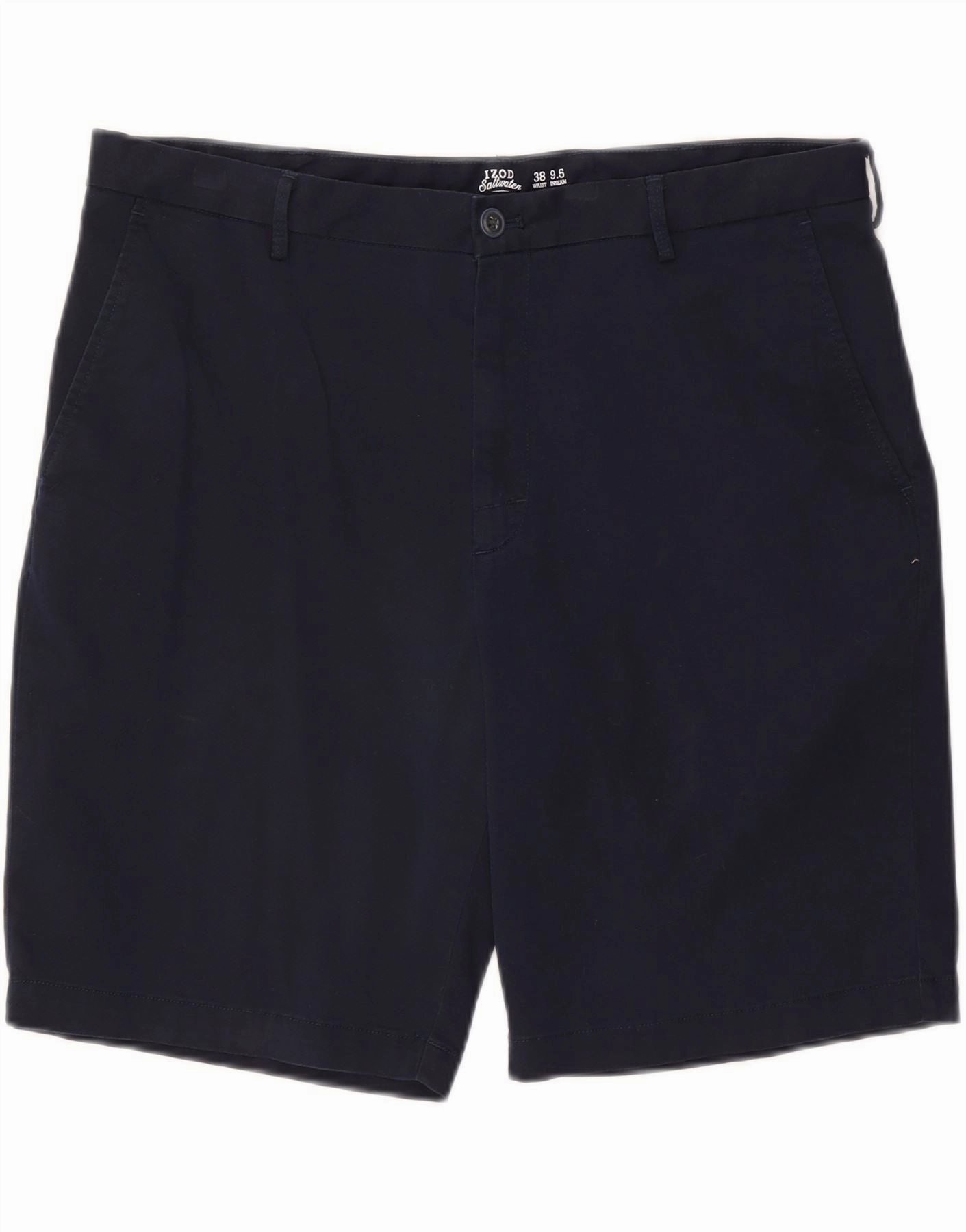 Trendy Fit IZOD Mens Salt Water Chino Shorts W38 XL  Navy Blue Cotton