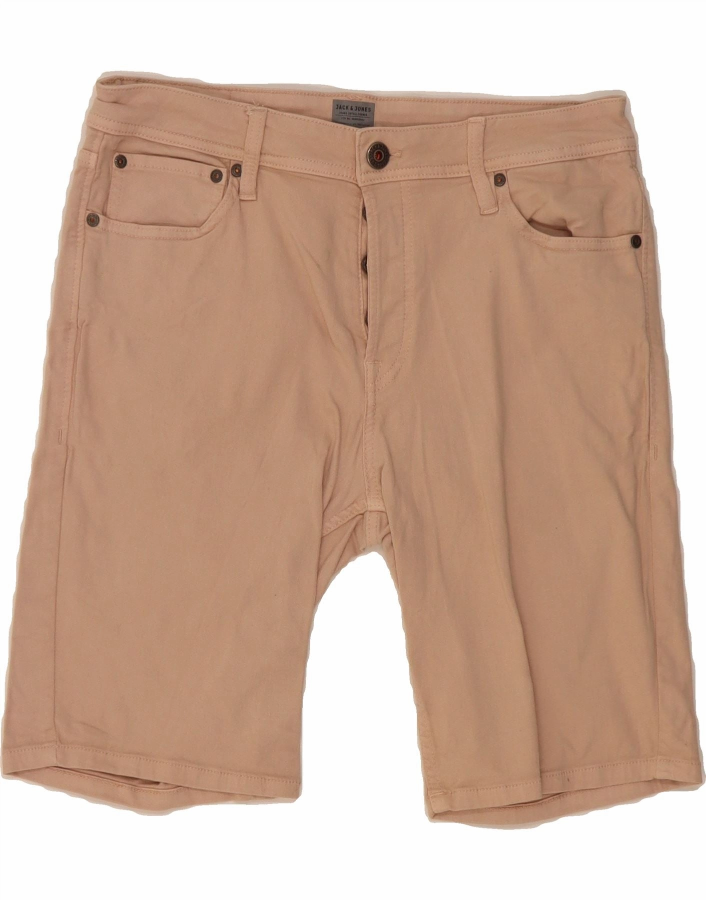 Midweight Texture Breathable Mesh Panels JACK & JONES Mens Denim Shorts Medium W32  Beige Cotton
