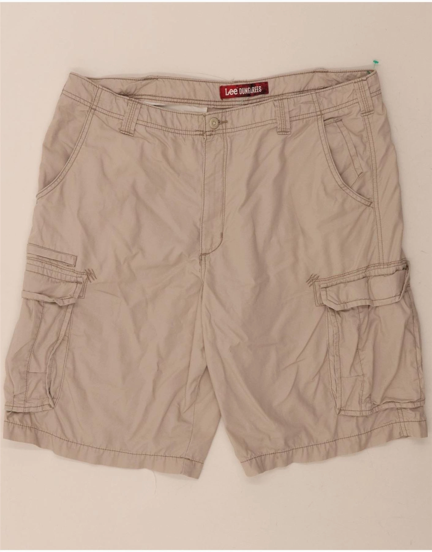 LEE Mens Dungarees Cargo Shorts W40 XL Beige Cotton scarf