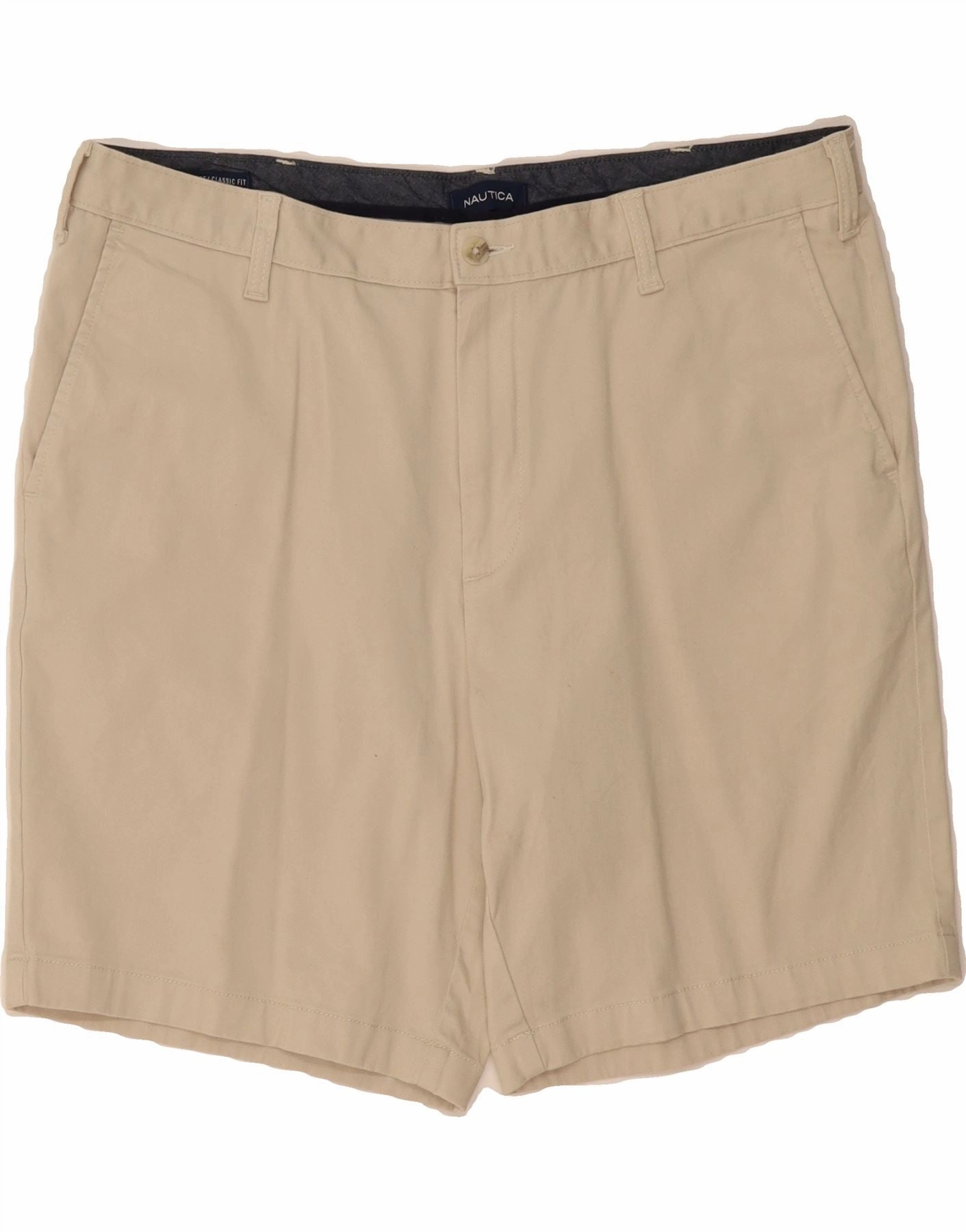 budget-friendly NAUTICA Mens Classic Fit Chino Shorts W38 XL Beige Cotton