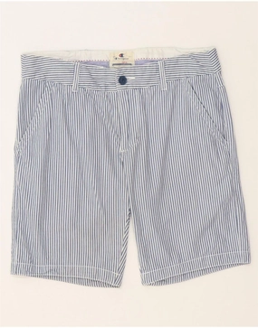 CHAMPION Mens Chino Shorts Small W29 Blue Striped Cotton Static Resistant Fibers Quick Wear