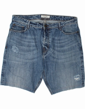 Chill Fit Design Fitted Design FAT FACE Mens Denim Shorts W36 Large Blue