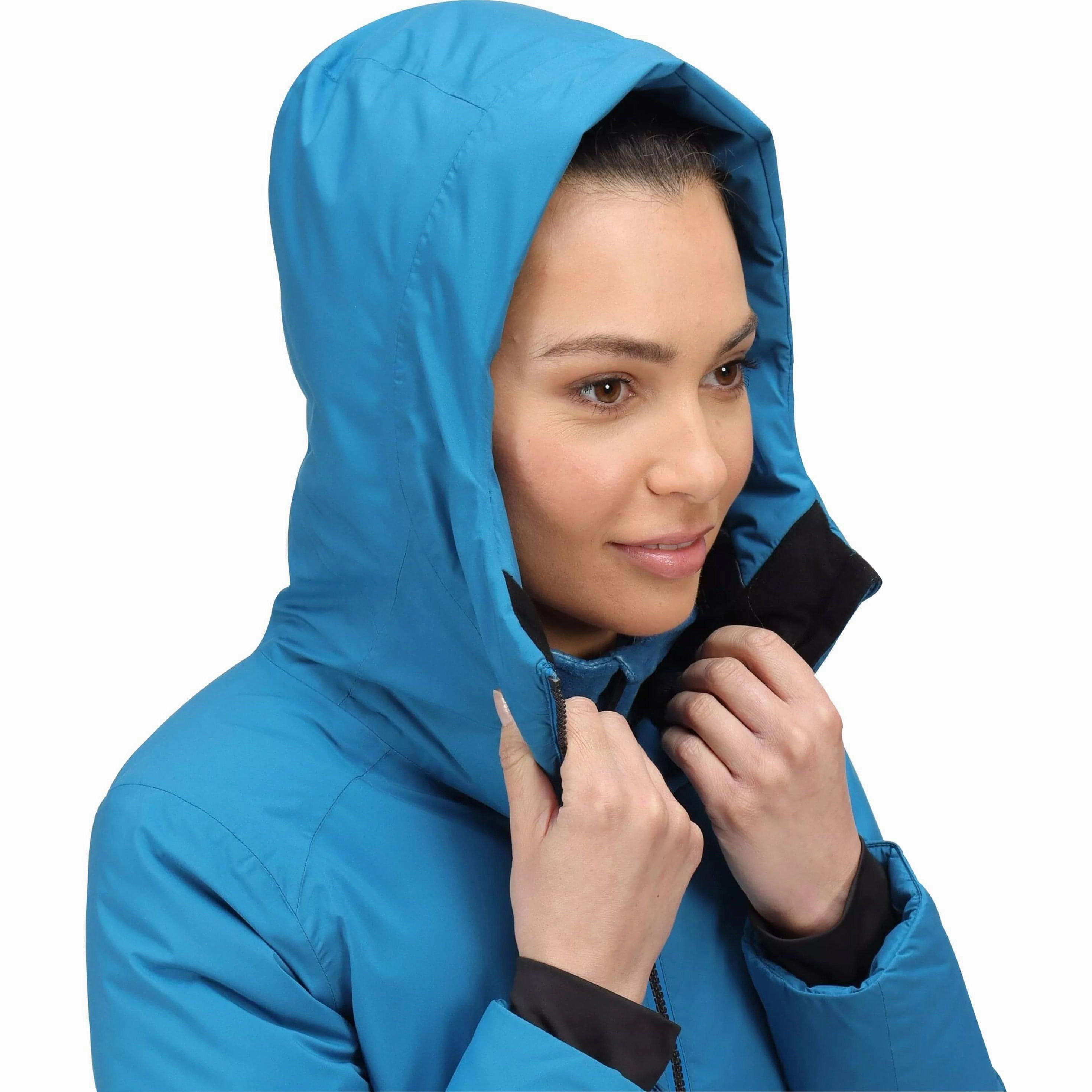 Regatta Sanda Womens Waterproof Jacket - Blue Layered Protection mid-length