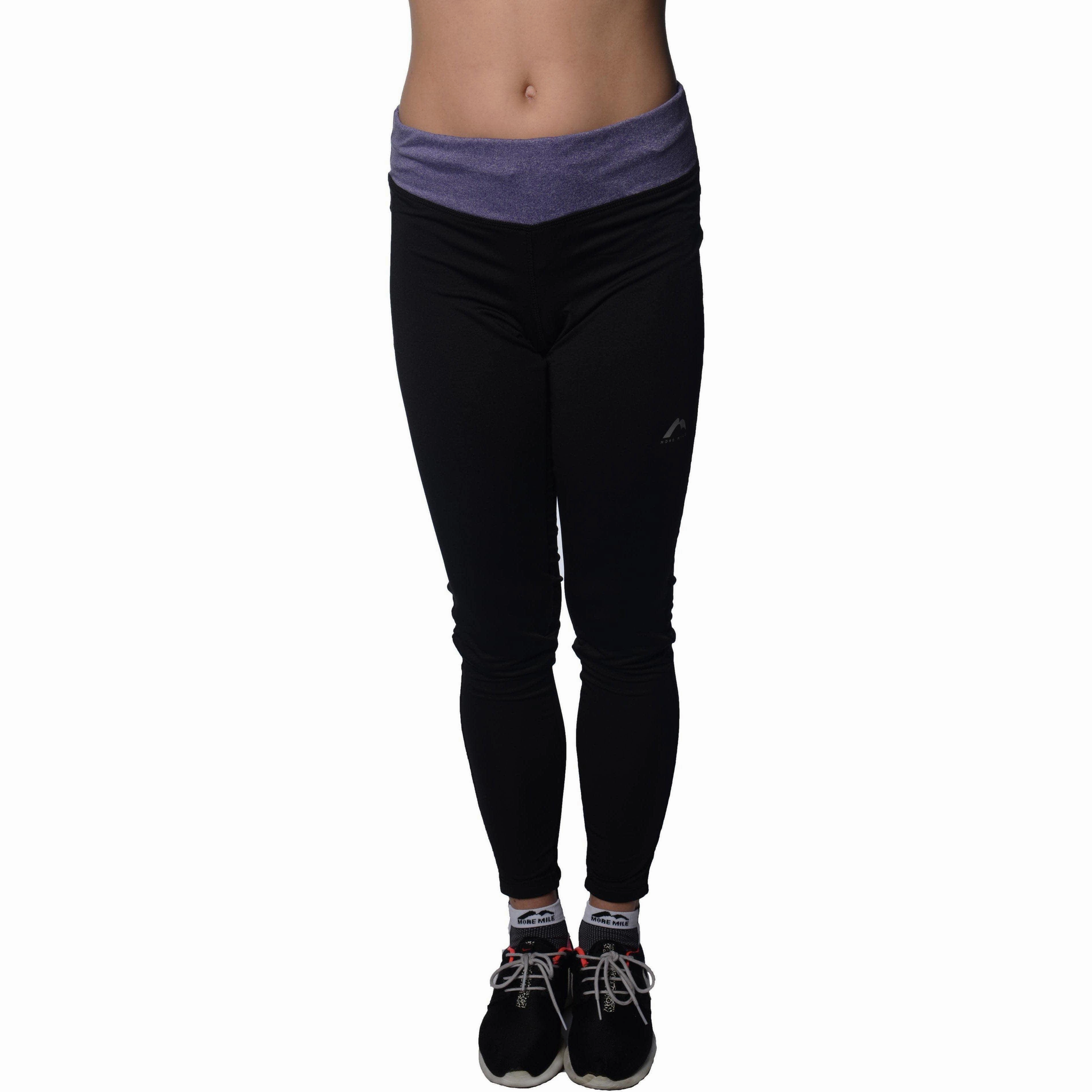 Flexible Performance More Mile Marl Womens Training Tights - Black