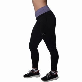 More Mile Marl Womens Training Tights - Black sleek contour For Adults City Walk
