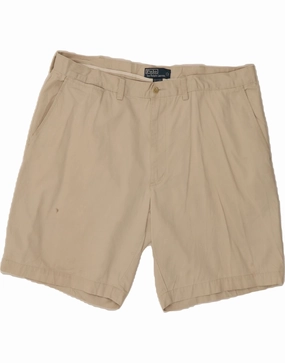 POLO RALPH LAUREN Mens Chino Shorts W40 XL Beige Cotton Free Size Adjuster Cozy Comfort Fit