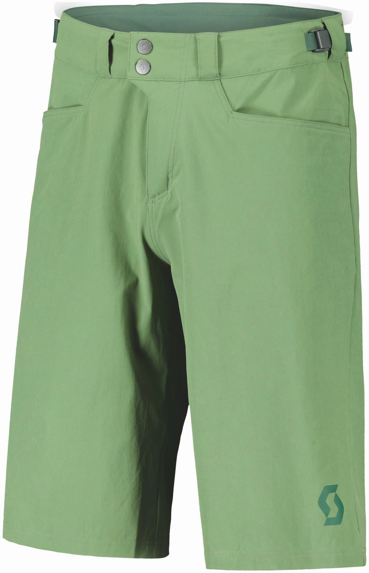 Scott Trail Flow Padded Mens Cycling Shorts - Green Non Restrictive Cut