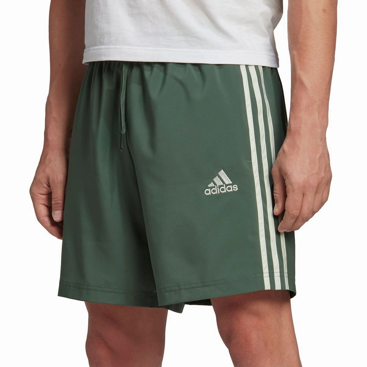 Reflective Trim Detail adidas AeroReady Essentials Chelsea 3 Stripes Mens Training Shorts - Green