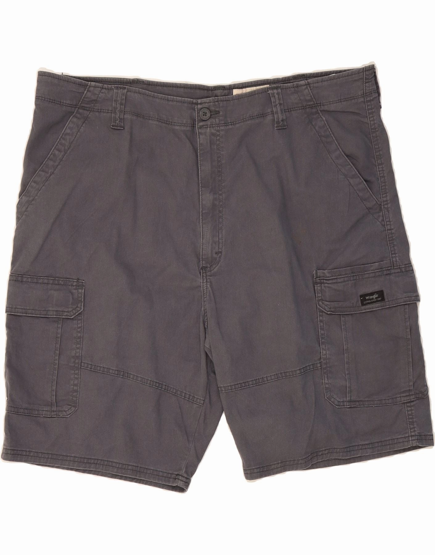 Cozy Fit WRANGLER Mens Relaxed Fit Cargo Shorts W42 2XL Grey Cotton