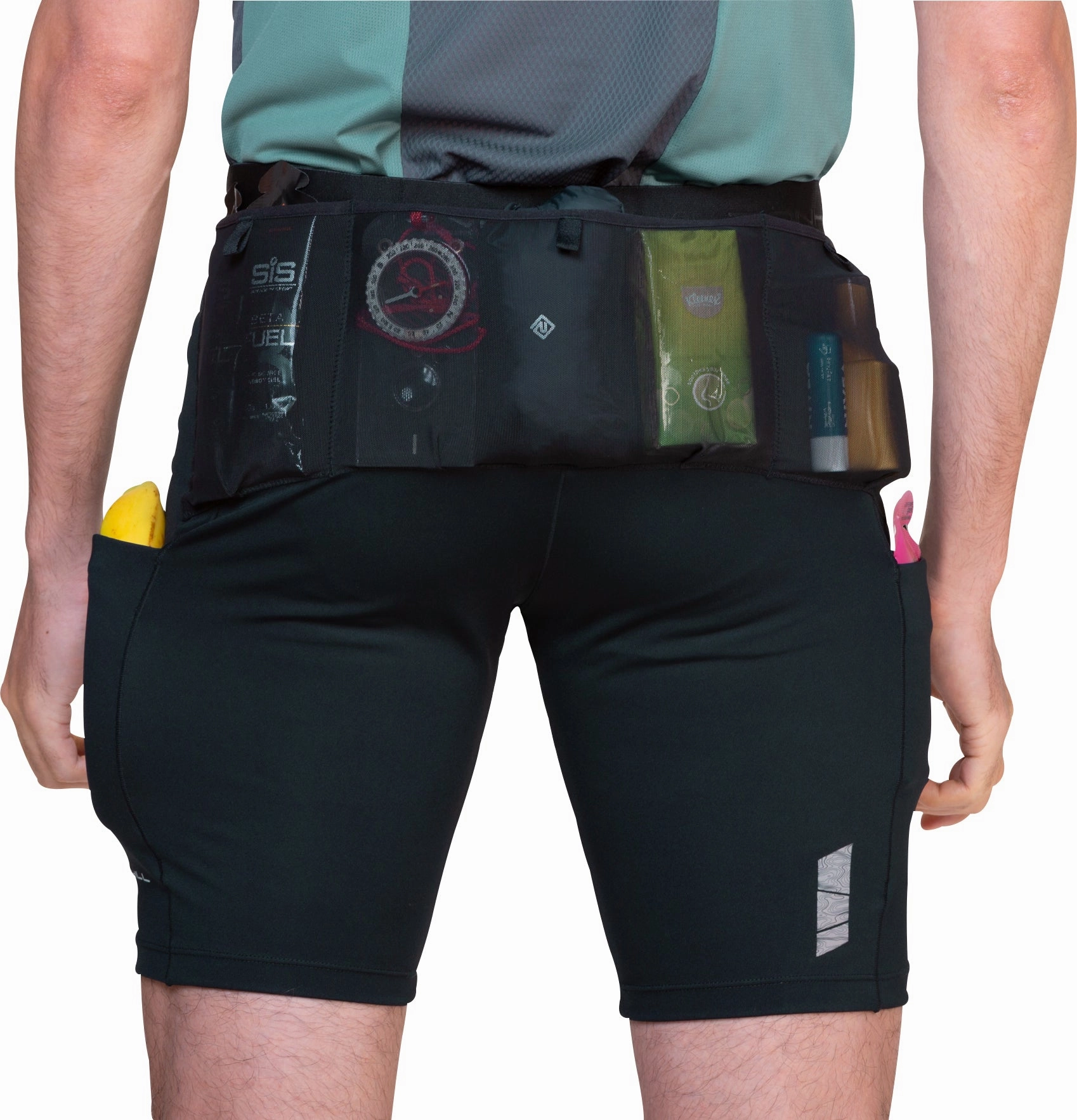 Chill Design Layered Panel Design Ronhill Tech All Terrain 8 Inch Stretch Mens Short Running Tights - Black