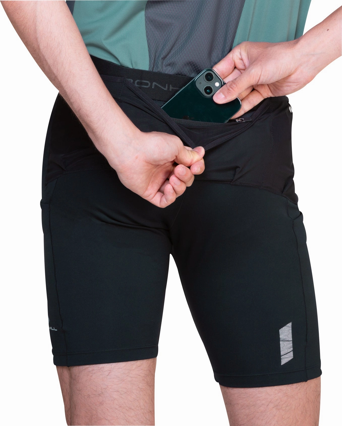 Ronhill Tech All Terrain 8 Inch Stretch Mens Short Running Tights - Black Versatile Layering Travel Friendly