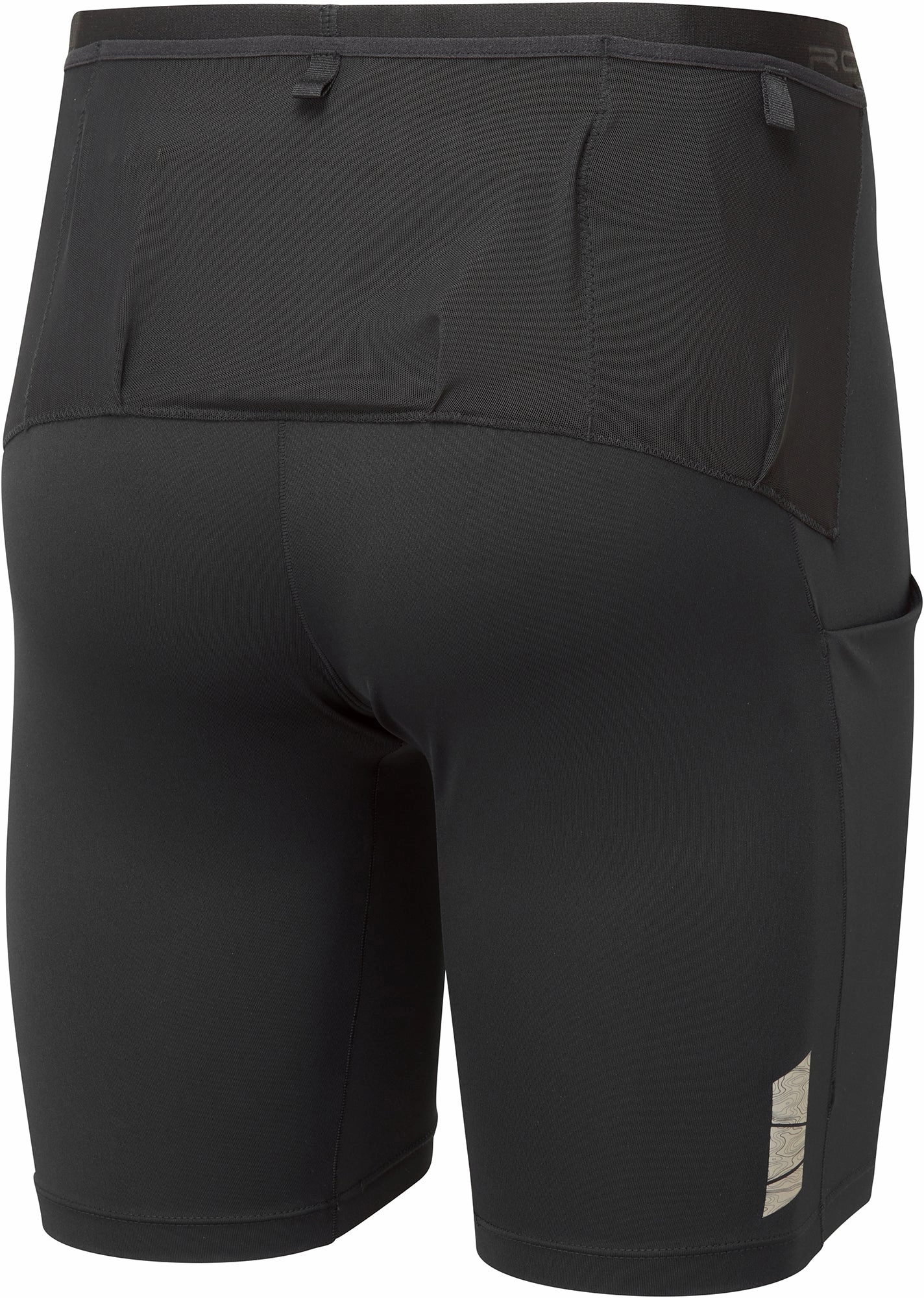 Ronhill Tech All Terrain 8 Inch Stretch Mens Short Running Tights - Black stretchy fabric Polyester fabric