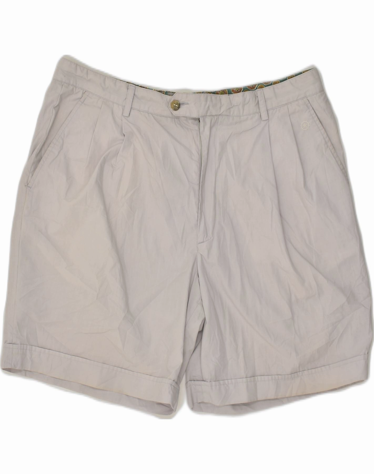 Subtle Charm SEA BARRIER Mens Casual Shorts IT 52 Large W34 Grey Polyester