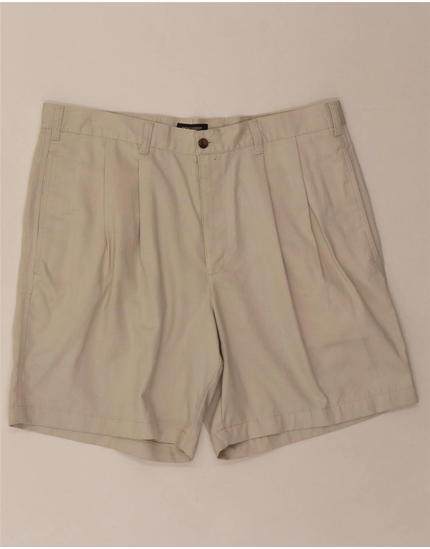 DOCKERS Mens Chino Shorts W36 Large  Beige Cotton Core Comfort Flexible Movement Cut