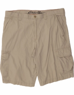 EDDIE BAUER Mens Cargo Shorts W40 XL Beige Cotton Athletic Comfort
