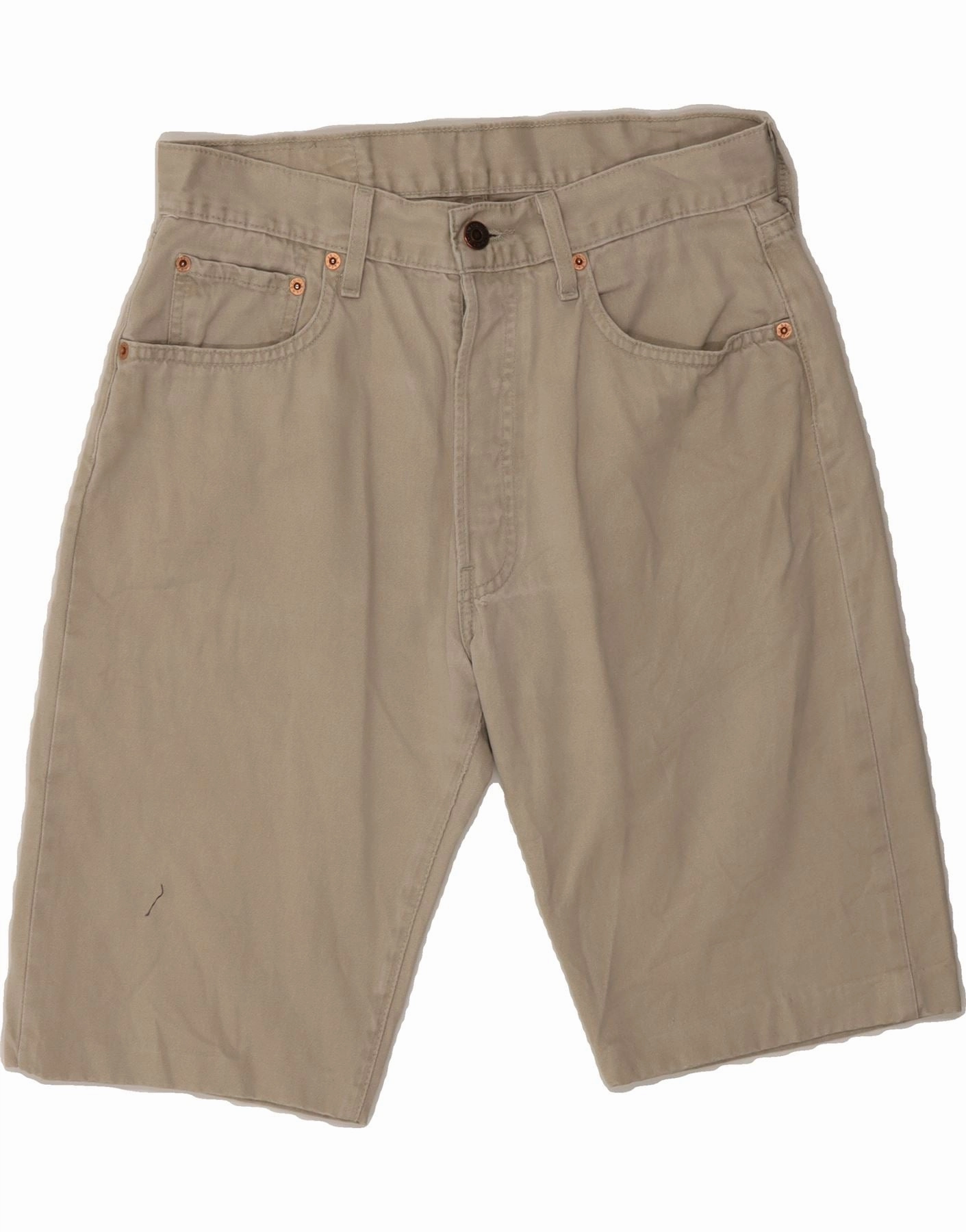 Contoured Articulation LEVI'S Mens 551 Bermuda Shorts W32 Medium Beige Cotton
