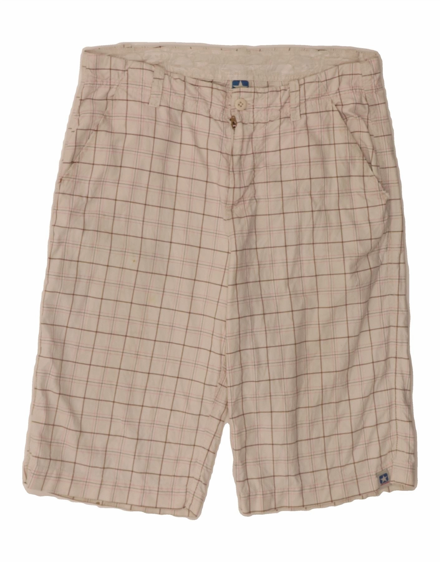 CONVERSE Mens Casual Shorts Medium W34  Off White Check Cool Weather long-lasting quality