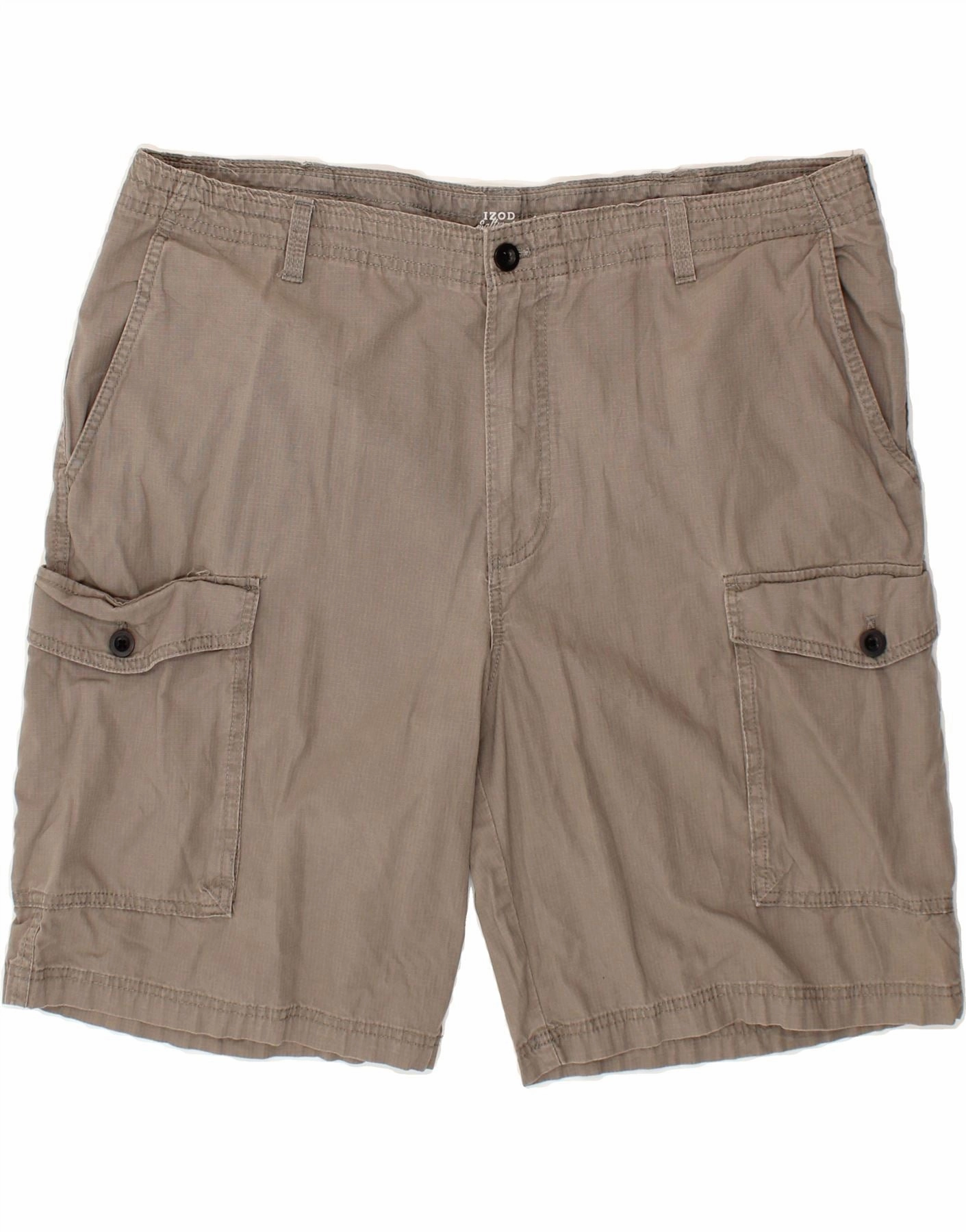 IZOD Mens Salt Water Cargo Shorts W40 XL Grey Cotton cheering section Flexibility Built-In