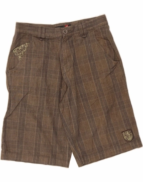 Athletic Vibe QUIKSILVER Mens Cargo Shorts Medium W32  Brown Check Cotton