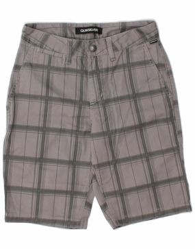 QUIKSILVER Mens Chino Shorts W26 XS Grey Plaid Cotton Workout Ready Design Active Fit