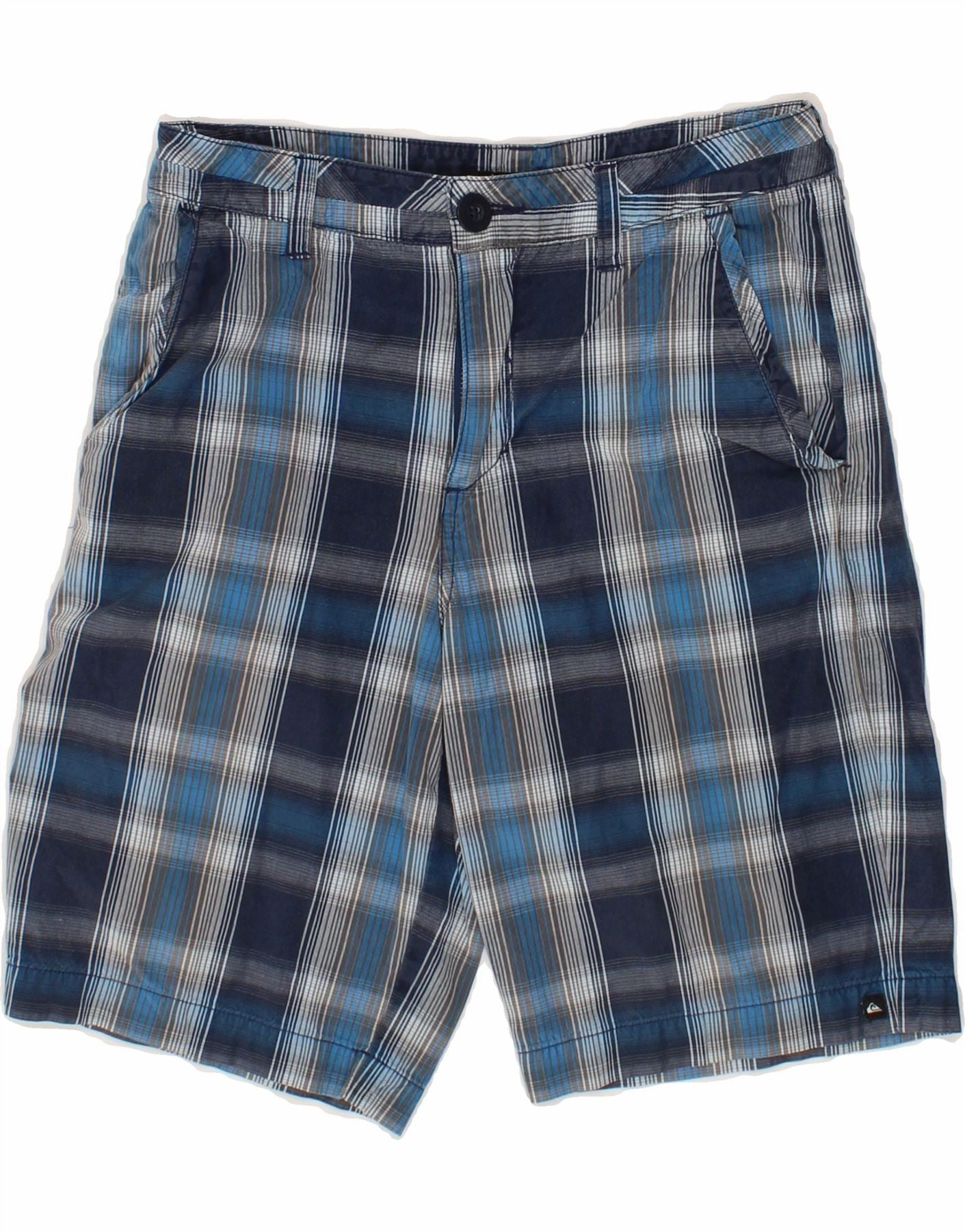 budget-friendly QUIKSILVER Mens Chino Shorts W27 XS  Navy Blue Check Cotton