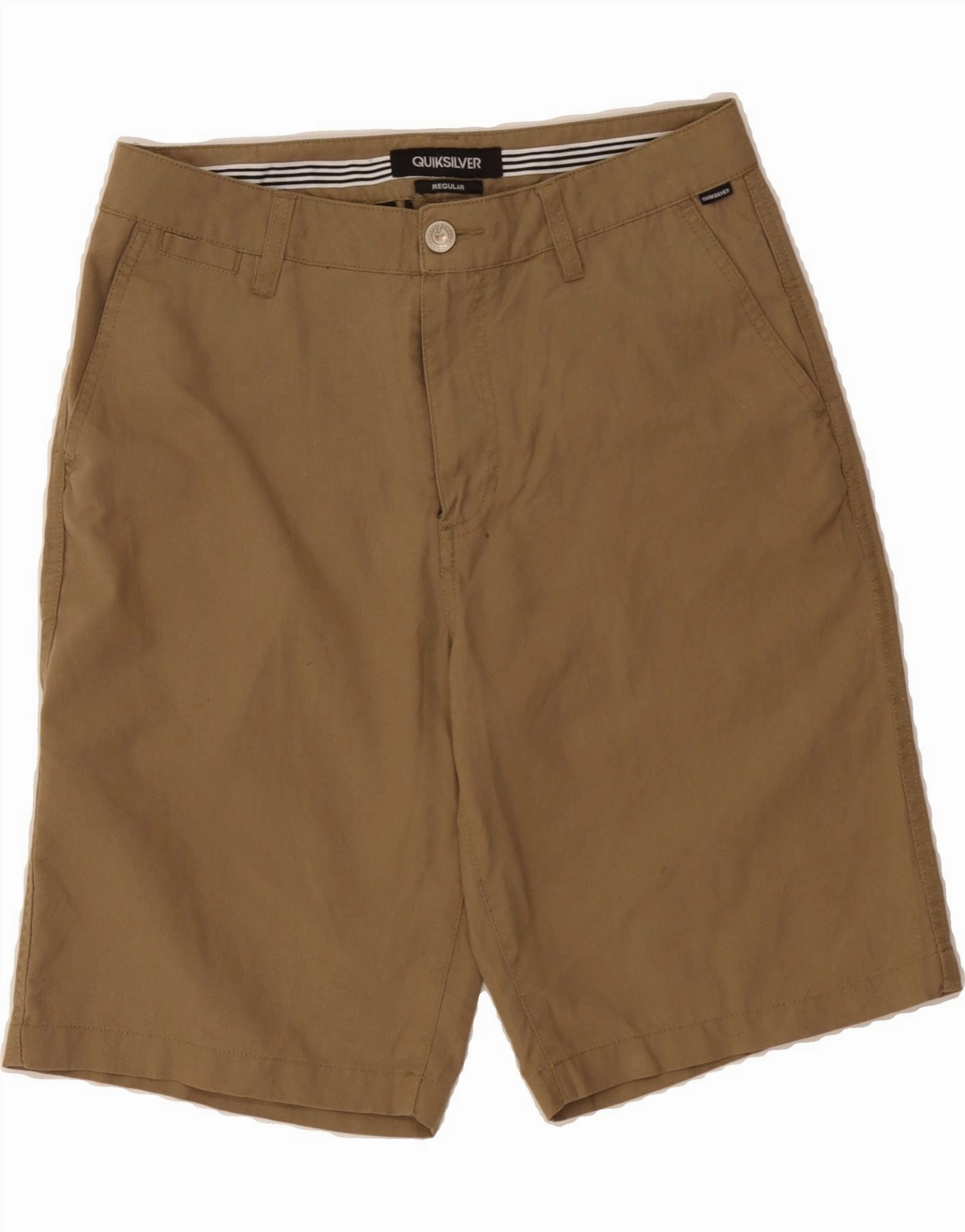 QUIKSILVER Mens Chino Shorts W30 Medium Brown Cotton Tight Fit