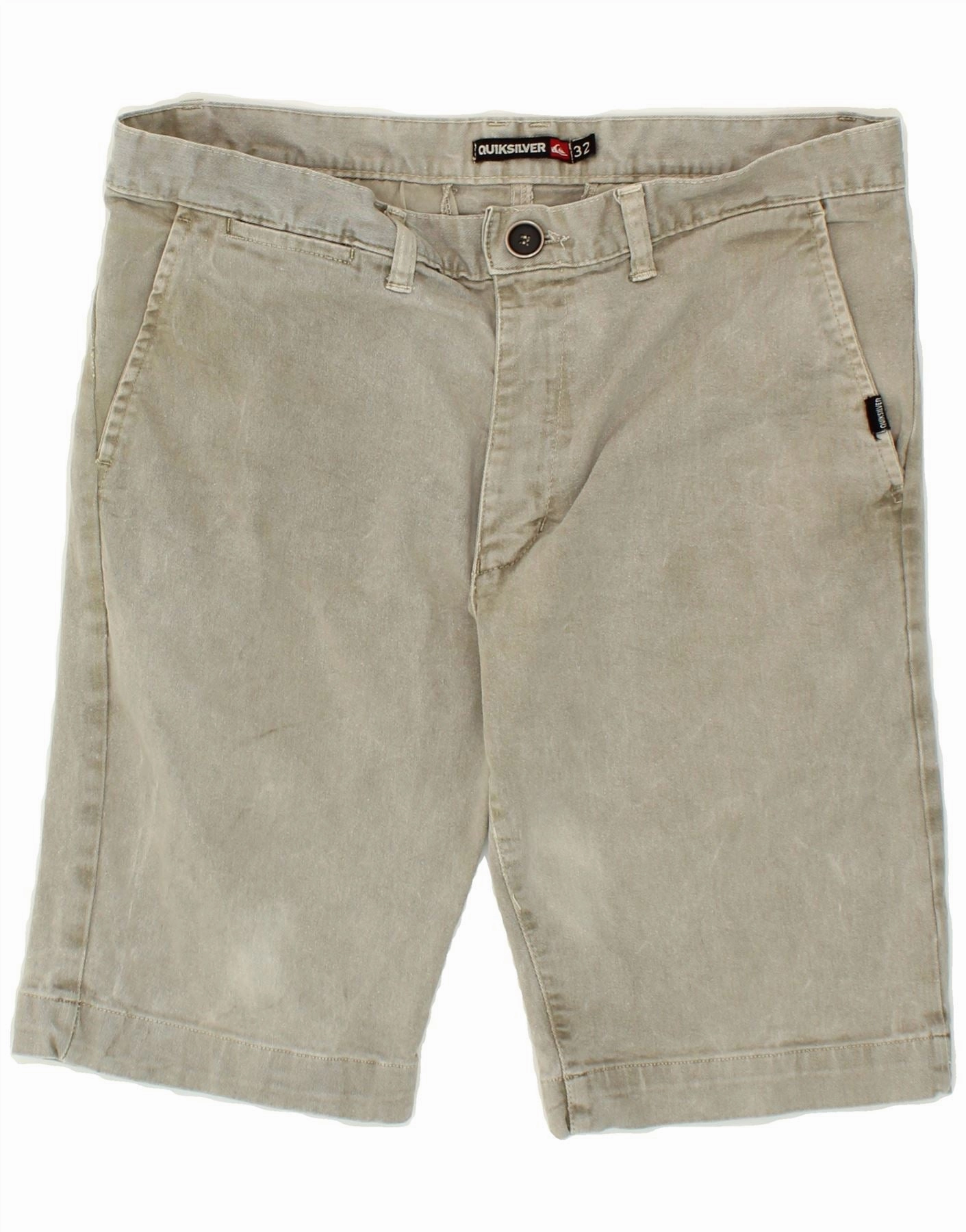 Game Day Anti Chafe Seamless QUIKSILVER Mens Chino Shorts W32 Medium Grey Cotton