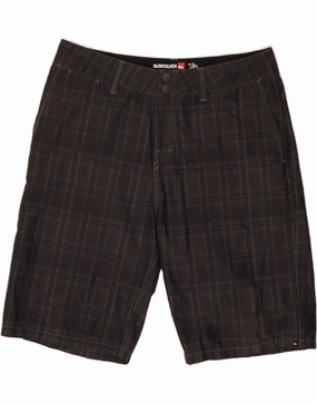 QUIKSILVER Mens Chino Shorts W36 Large  Grey Check Polyester Quick Dry Technology Sporty Chic